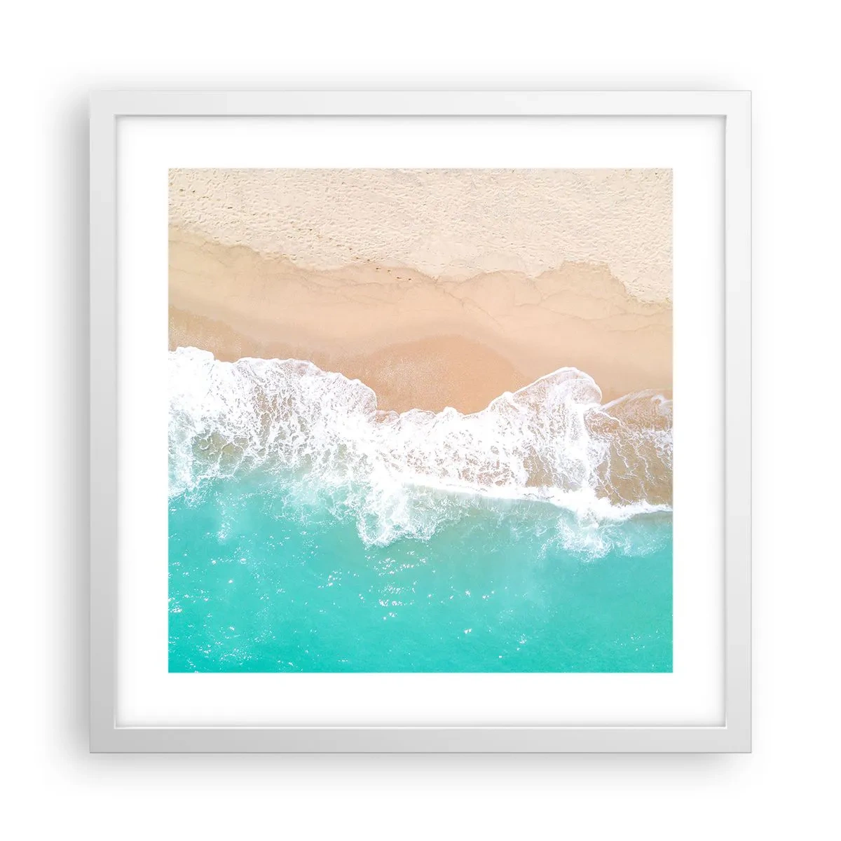 Plakat i hvid ramme - Kærlig berøring - 40x40 cm