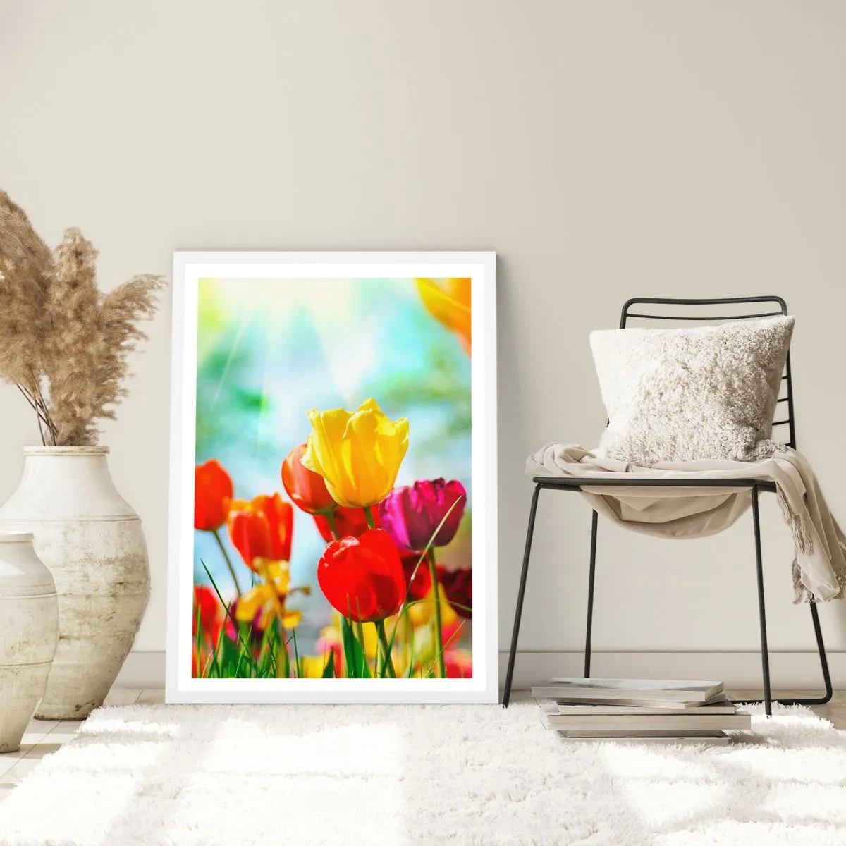 Plakat i hvid ramme - Alle solens farver - 70x100 cm