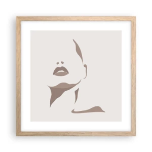 Plakat i ramme af lyst egetræ - Skabt af lys og skygge - 40x40 cm