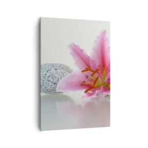 Lærredstryk - Billede på lærred - Et studie i rosa, grå og hvid - 70x100 cm