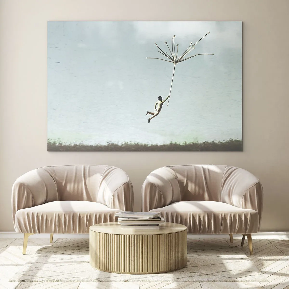 Billede på glas - Drager, blæsere, vind - 100x70 cm