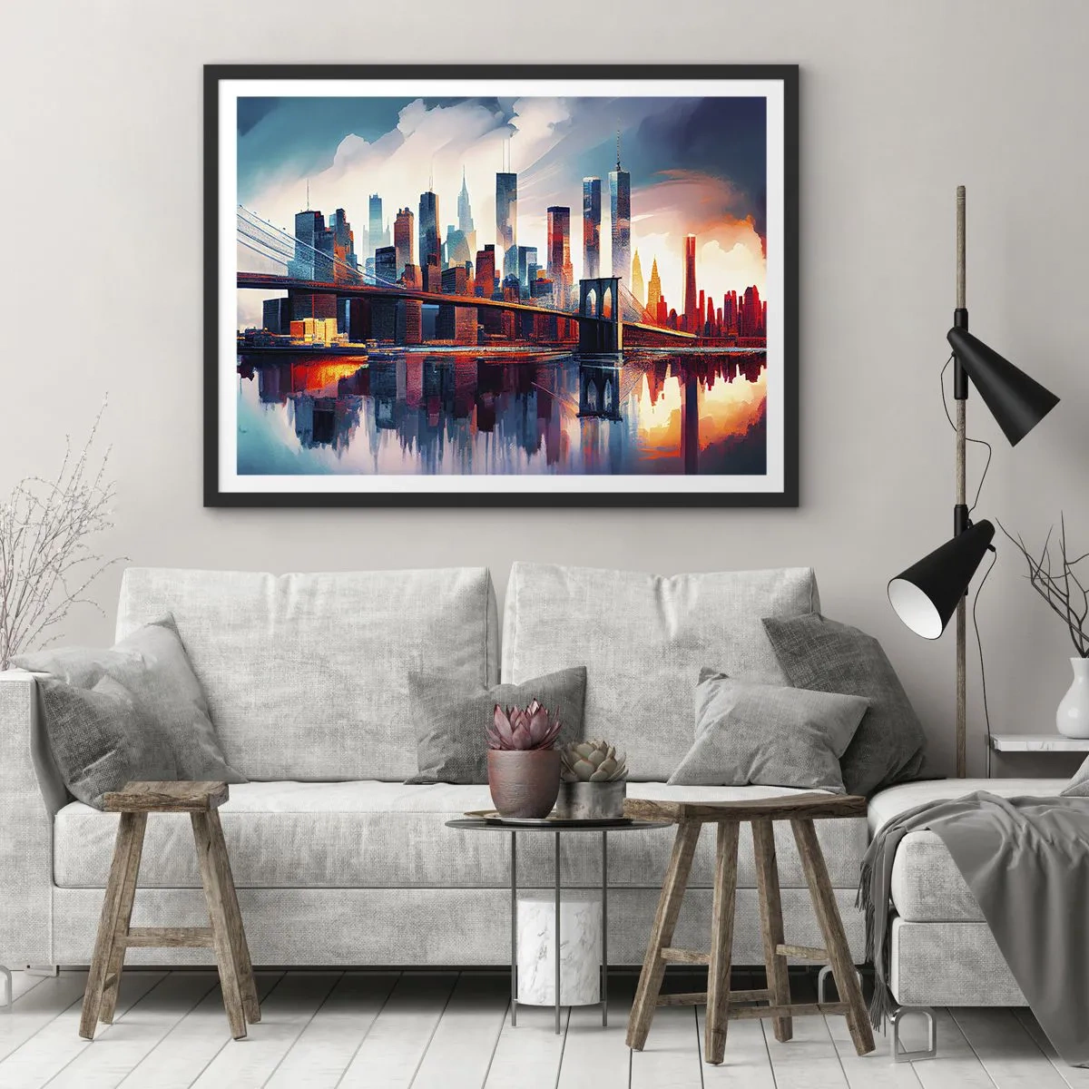 Plakat i sort ramme - Fænomenale New York - 70x50 cm