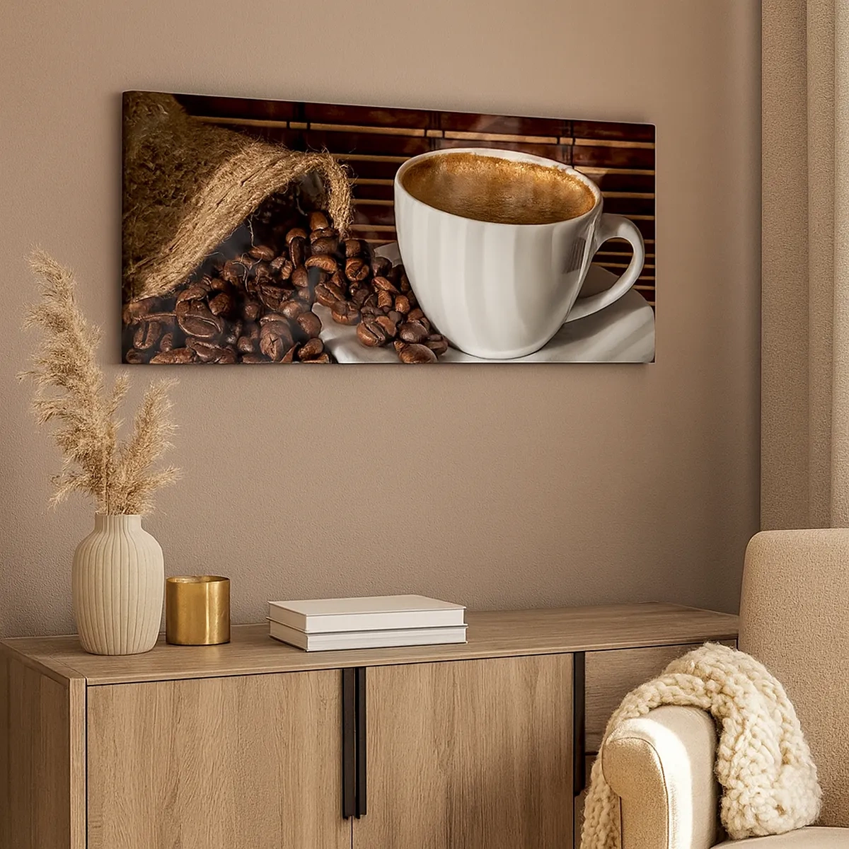 Lærredstryk - Billede på lærred - Kulets sorthed, ravets gennemsigtighed - 30x30 cm