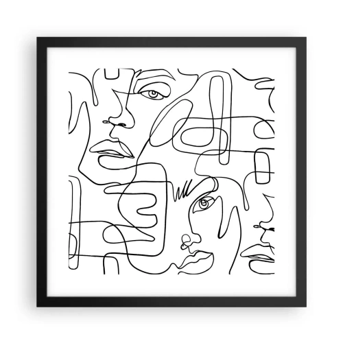 Plakat i sort ramme - I sammenfiltrede følelser - 40x40 cm