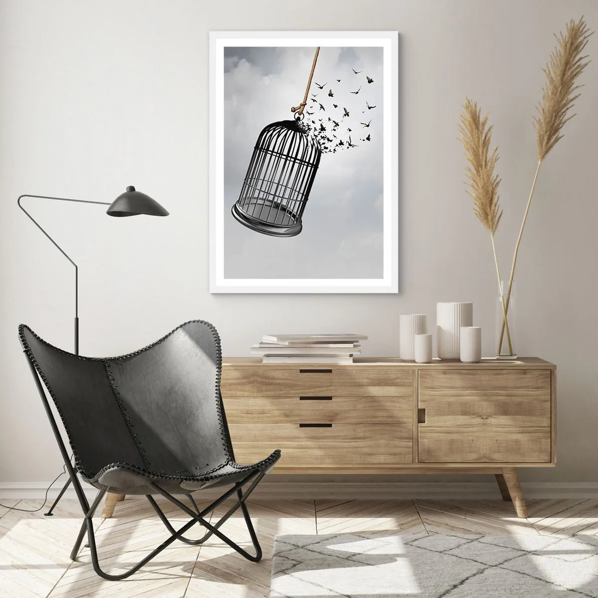 Plakat i hvid ramme - Tro...håb...frihed! - 40x50 cm