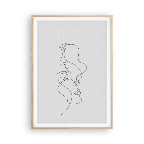 Plakat i ramme af lyst egetræ - Gløderne af glubende begær - 70x100 cm