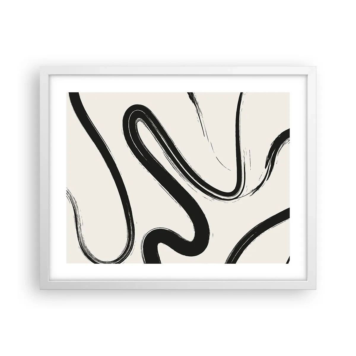 Plakat i hvid ramme - Sort og hvid fantasifuldhed - 50x40 cm