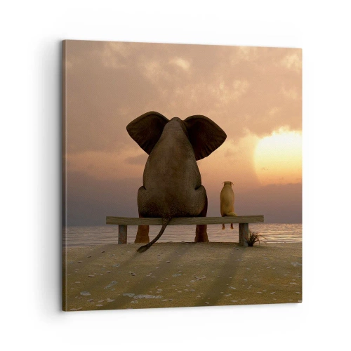 Lærredstryk - Billede på lærred - Det er godt at være stille sammen - 60x60 cm
