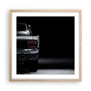 Plakat i ramme af lyst egetræ - Klassisk charme - 50x50 cm