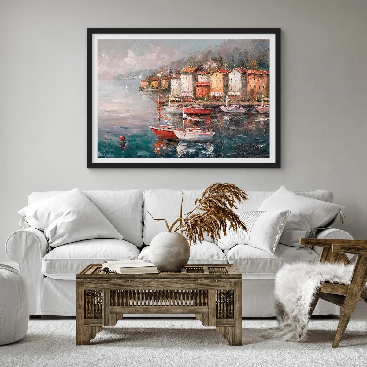 Plakat i sort ramme - Romantisk paradis - 91x61 cm