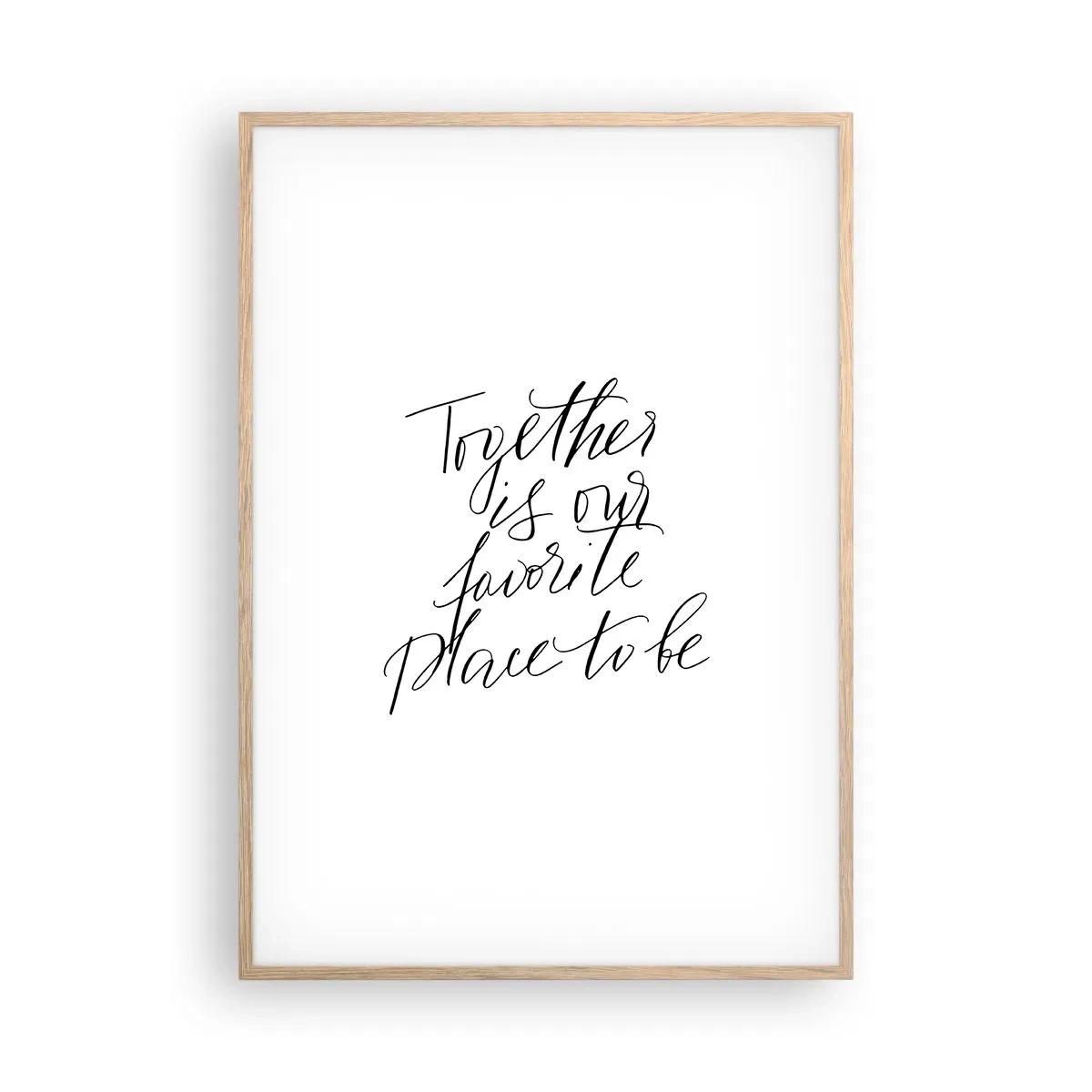 Plakat i ramme af lyst egetræ - Føler du det også? - 70x100 cm