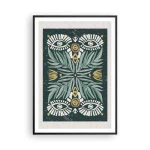 Plakat i sort ramme - Som en folkeudskæring - 70x100 cm