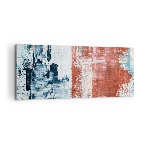 Lærredstryk - Billede på lærred - Abstrakt halvt og halvt - 100x40 cm