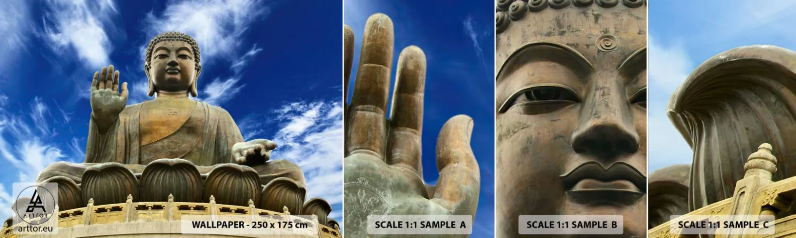 Fototapet Prøve Standard Eco - Lev uden frygt - Buddha, Religion, Asien - 100x30 cm