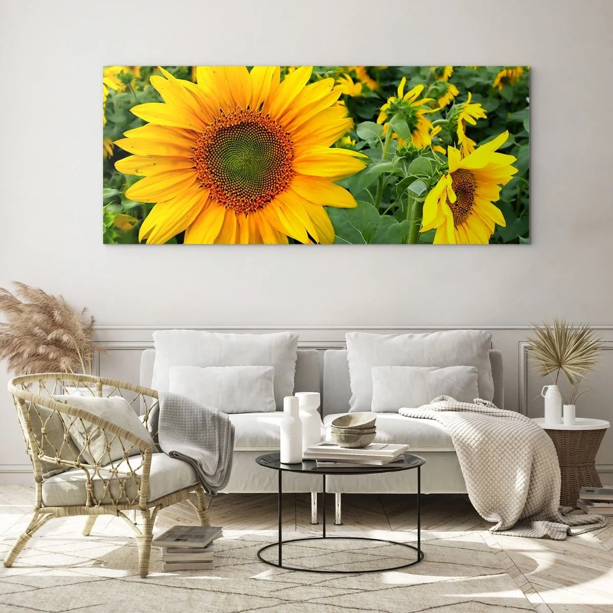 Billede på glas - Hundredvis af sole blussede op - 90x30 cm