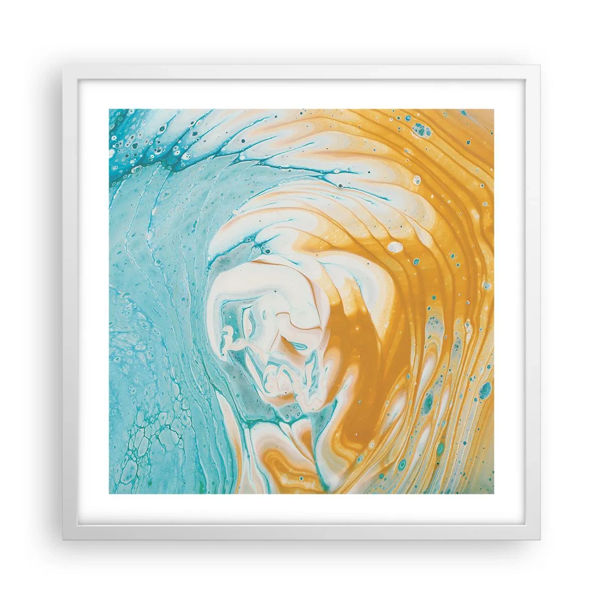Plakat i hvid ramme - Pastel hvirvel - 50x50 cm
