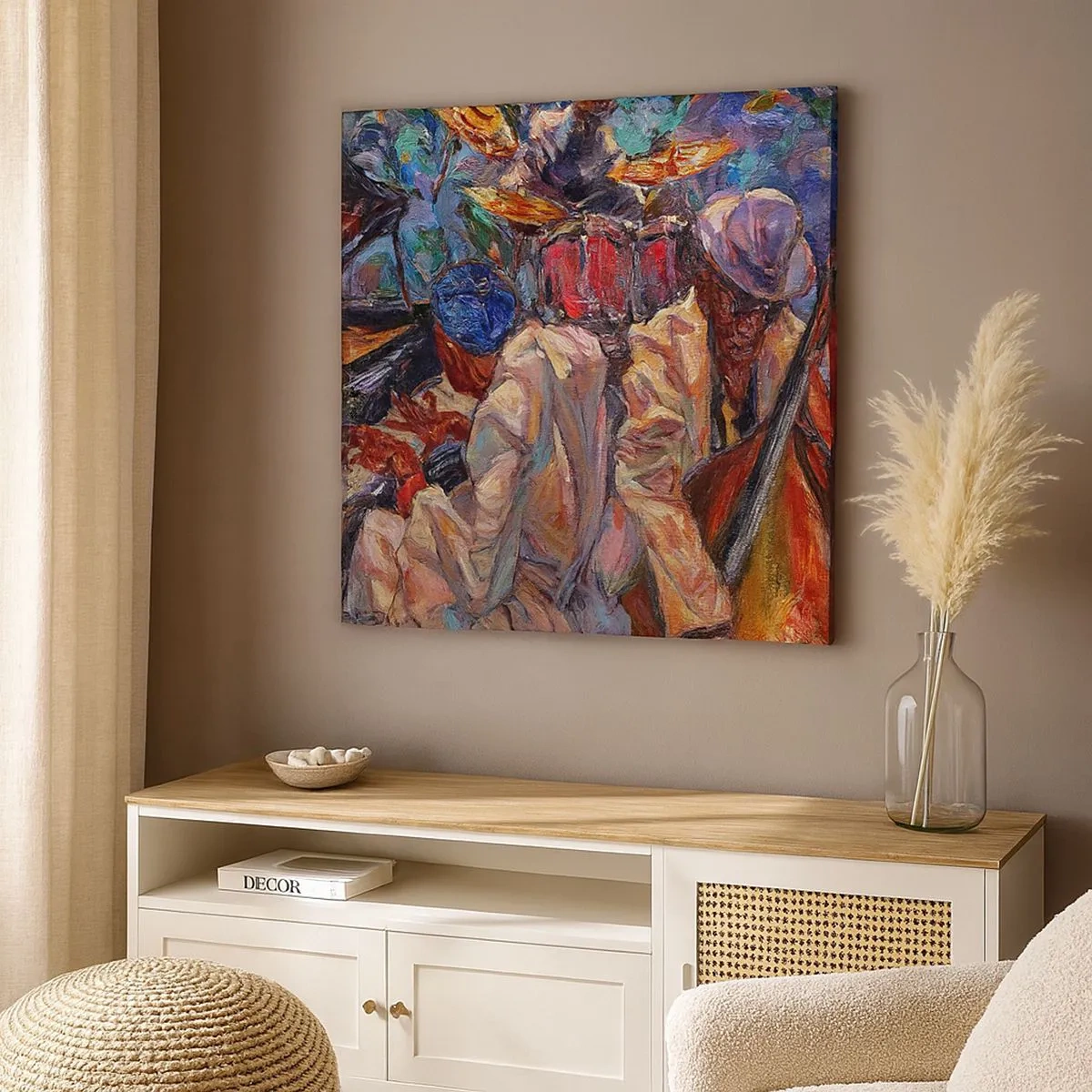 Lærredstryk - Billede på lærred - I én rytme - 30x30 cm