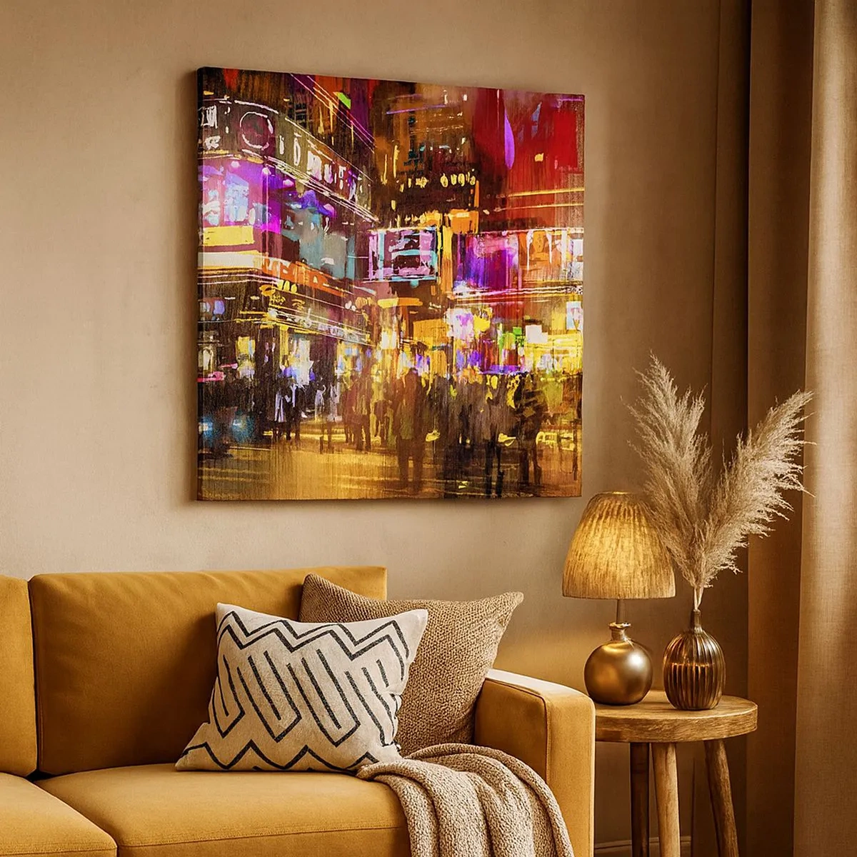 Lærredstryk - Billede på lærred - I et hav af lys - 30x30 cm