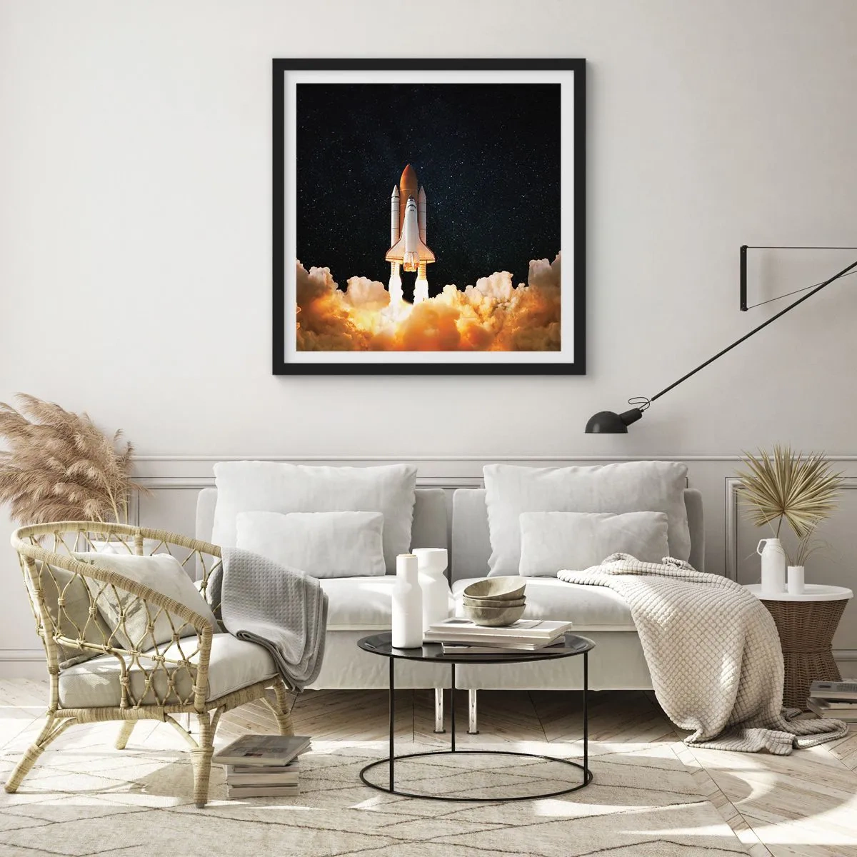 Plakat i sort ramme - Ad astra! - 60x60 cm