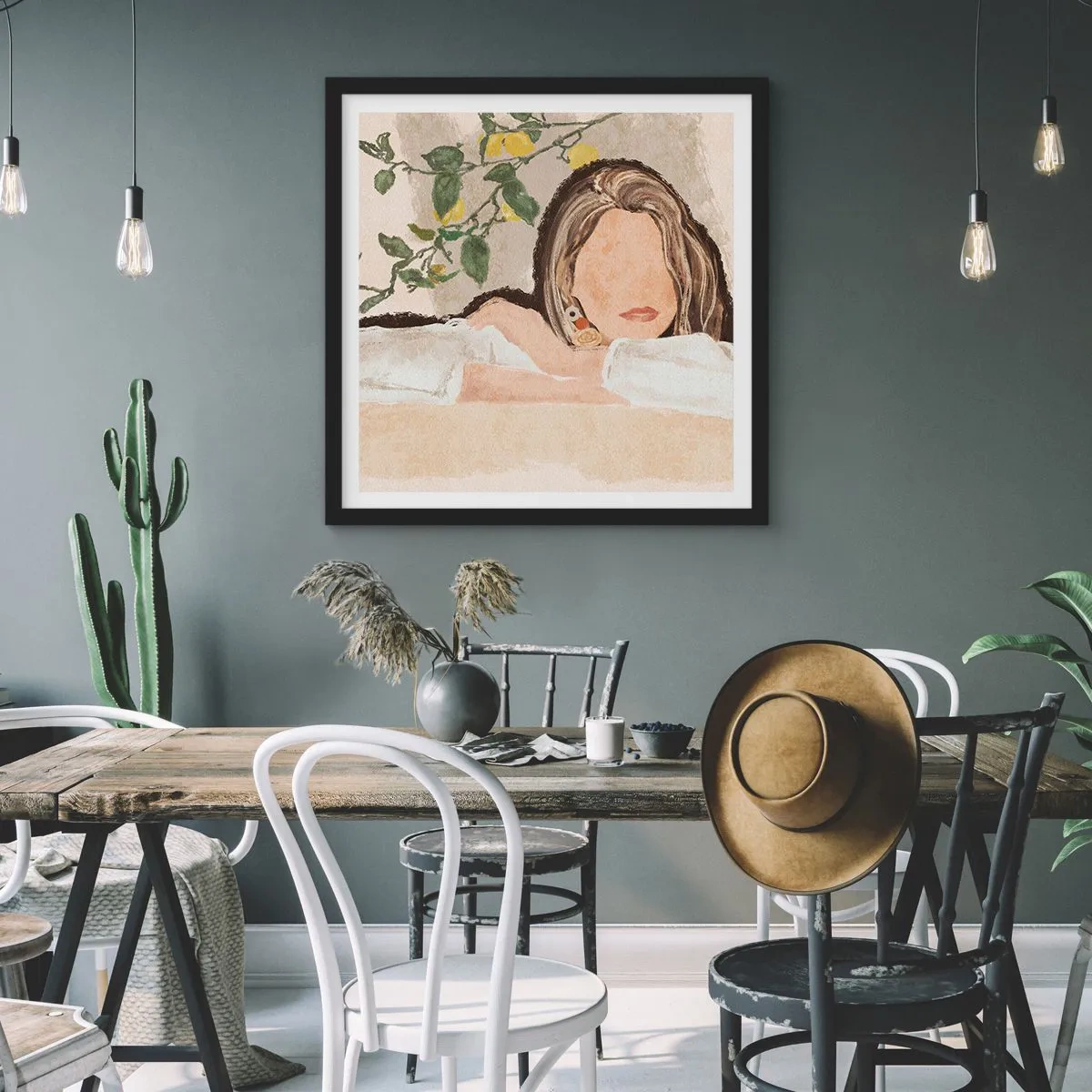 Plakat i sort ramme - Sydstaternes skønhed - 60x60 cm