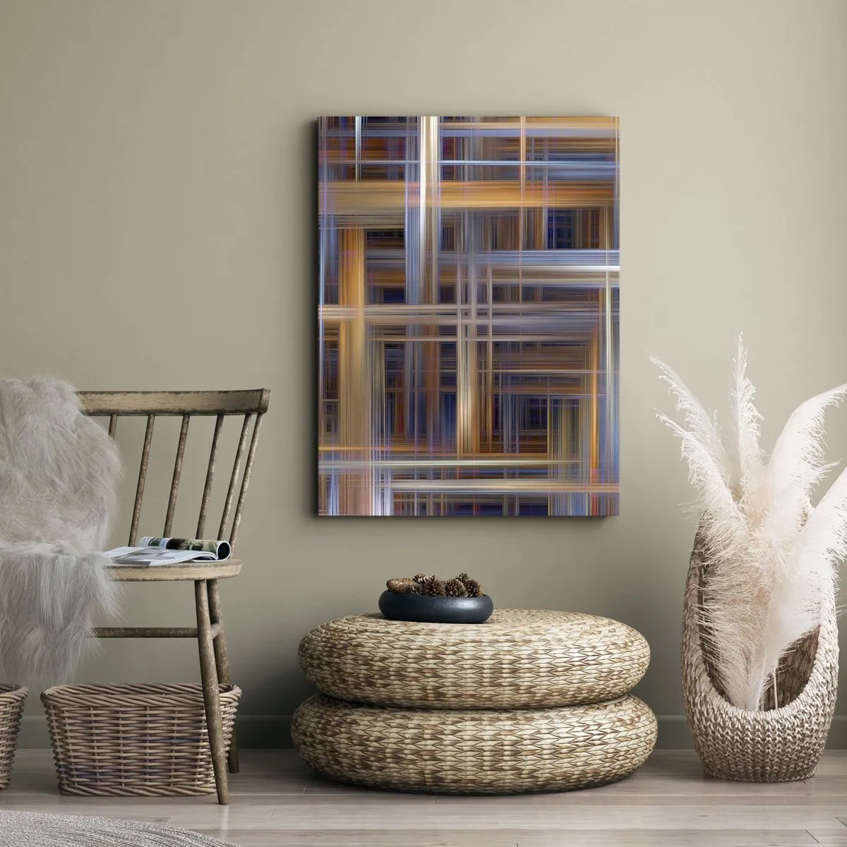 Lærredstryk - Billede på lærred - Vævet af lys - 55x100 cm