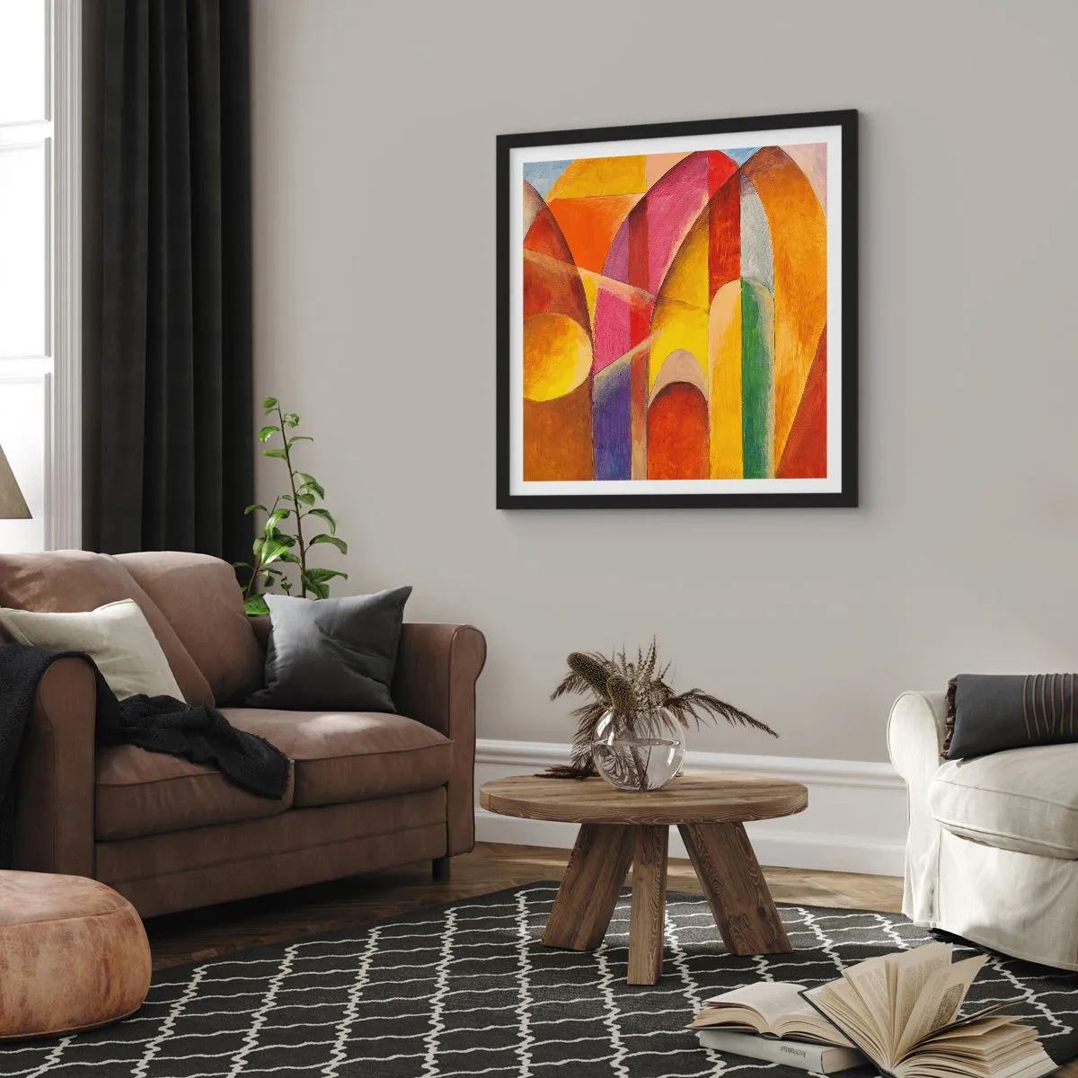 Plakat i sort ramme - Solens katedral - 60x60 cm