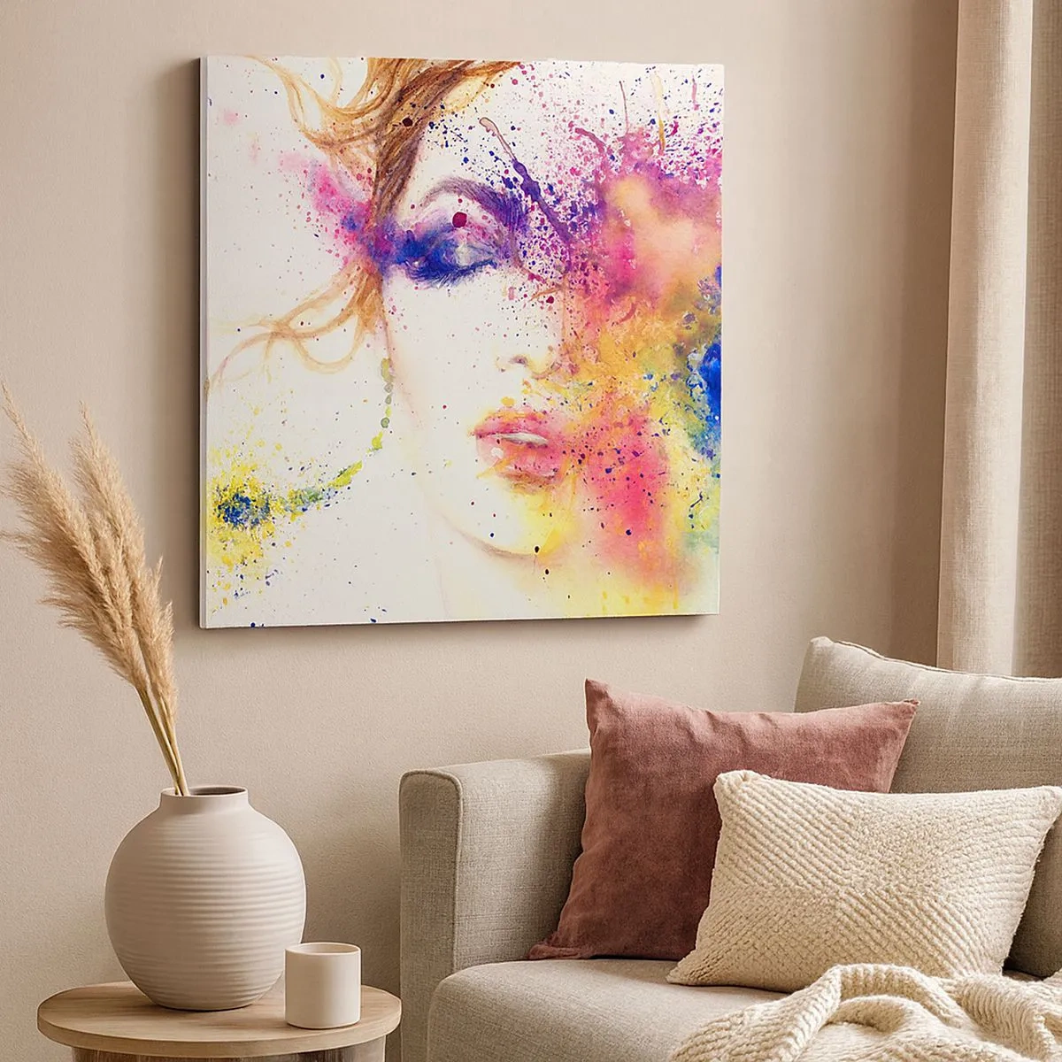 Lærredstryk - Billede på lærred - Regnbue svimmelhed - 30x30 cm