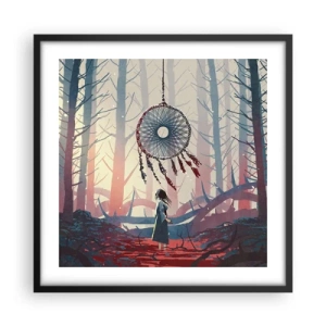 Plakat i sort ramme - Det hemmelige ritual for lykke - 50x50 cm