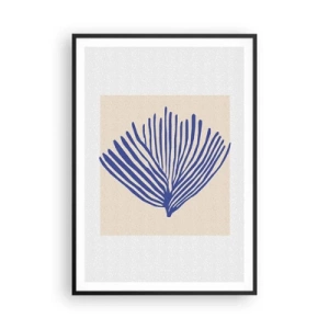 Plakat i sort ramme - Blå vifte - 70x100 cm