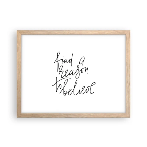 Plakat i ramme af lyst egetræ - Det er muligt - 40x30 cm