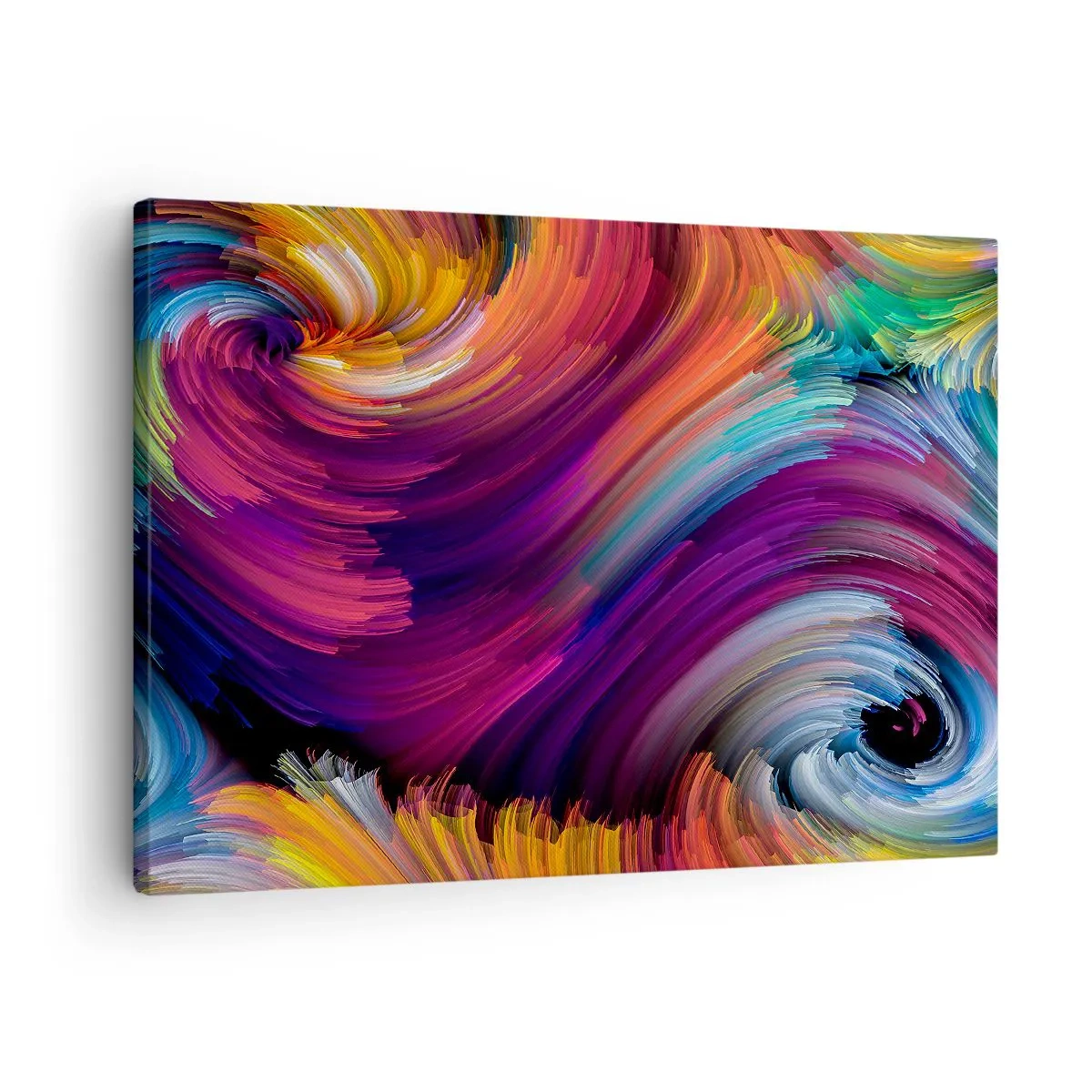 Lærredstryk - Billede på lærred - Abstrakte hvirvler i livlige farver - 70x50cm - Begyndelsen på en ny verden - Moderne vægdekoration til stue og soveværelse ARTTOR