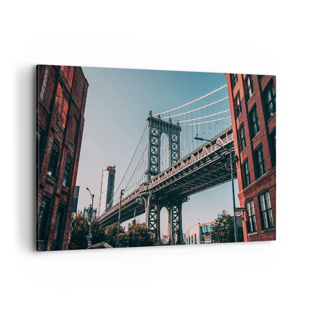 Lærredstryk - Billede på lærred - Over byens bølger - 100x70 cm