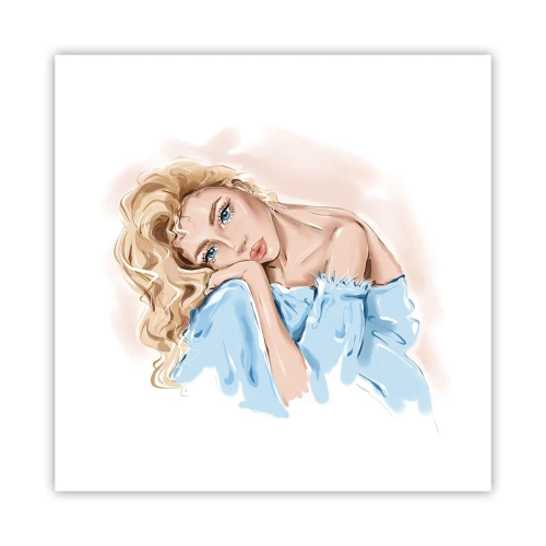 Plakat - Drømmende i blåt - 40x40 cm