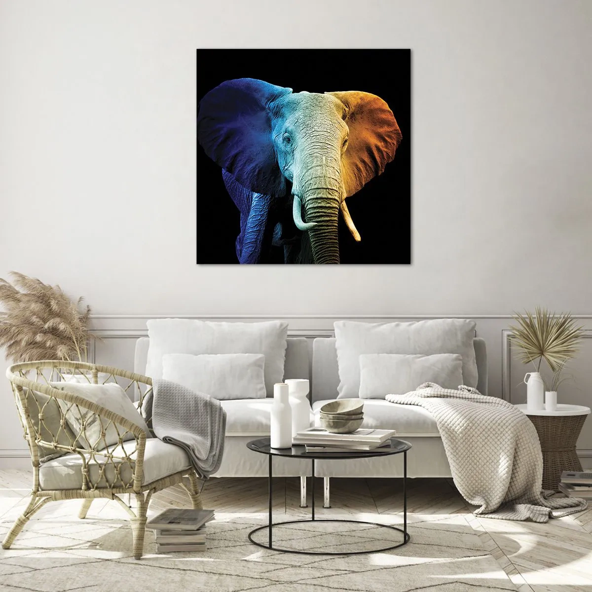 Billede på glas - Excentrisk, ikke underlig - 70x70 cm