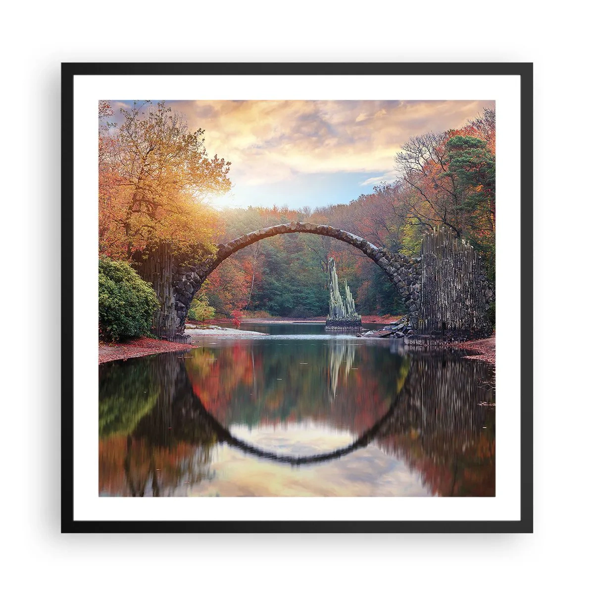 Plakat i sort ramme - På den anden side af spejlet - 60x60 cm