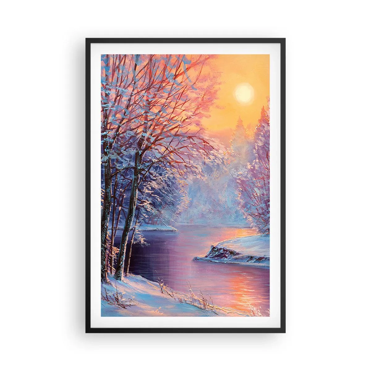 Plakat i sort ramme - Vinterens farver - 61x91 cm