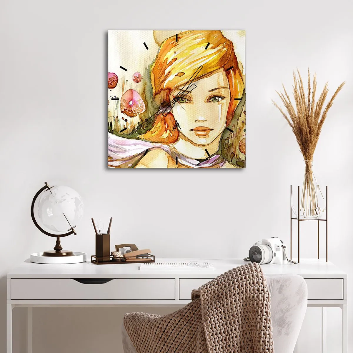 Vægur, Uret - Smaragdblikket, der dulmer vreden - 30x30 cm