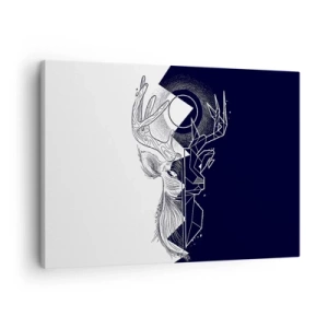 Lærredstryk - Billede på lærred - Geometri og natur i en symbolsk komposition - 70x50cm - Modsætningernes kamp og enhed - Moderne vægdekoration til stue og soveværelse ARTTOR