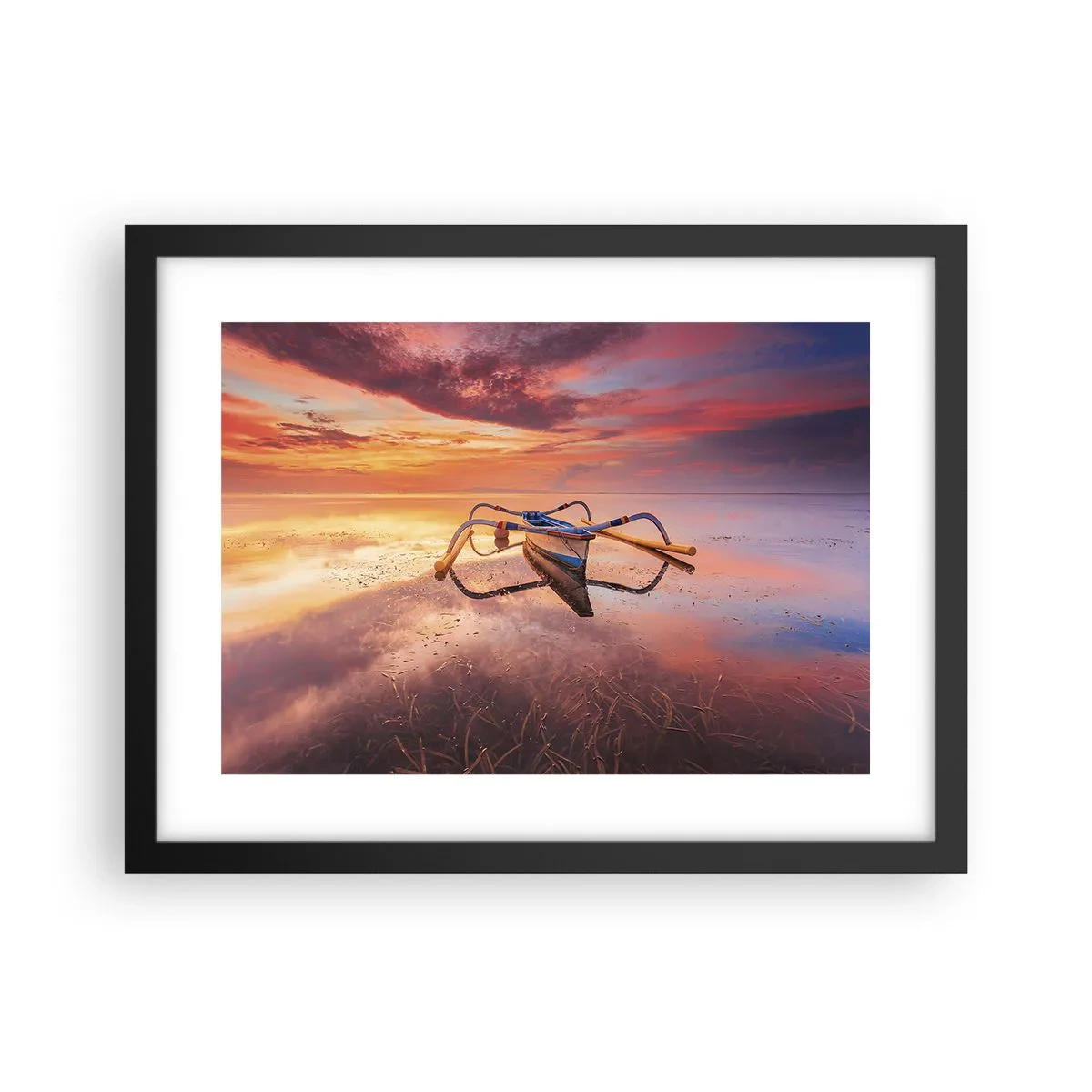 Plakat i sort ramme - Roen ved en tropisk aften - 40x30 cm