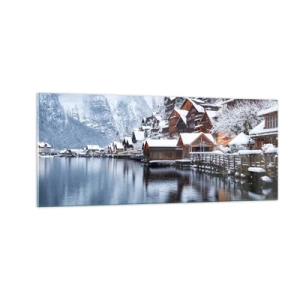 Billede på glas - I en vinterdekoration - 100x40 cm