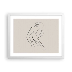 Plakat i hvid ramme - Intim skitse - 50x40 cm
