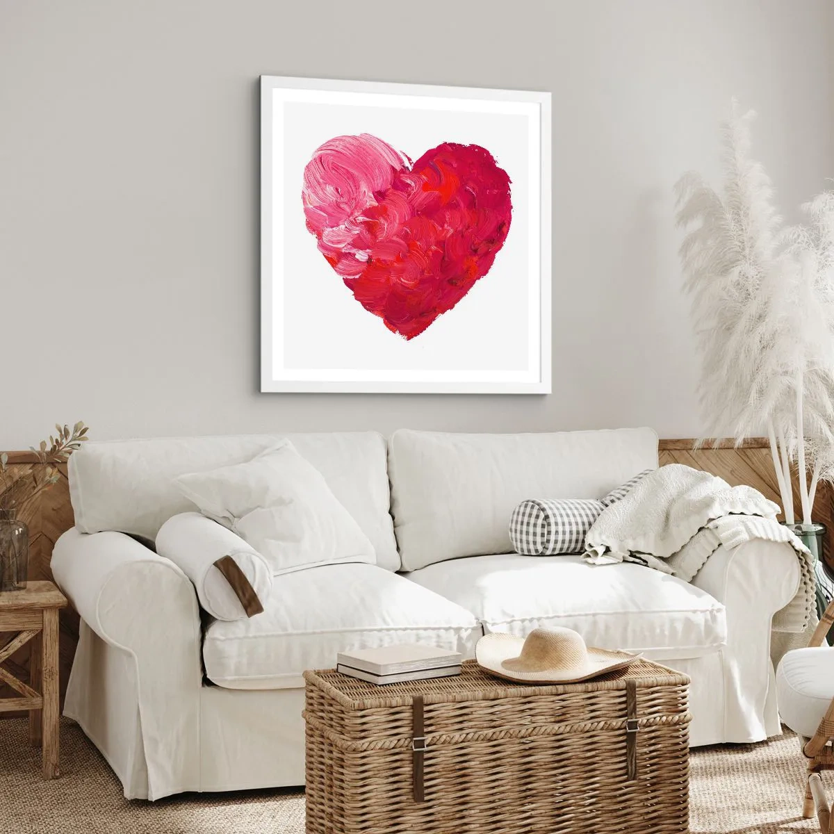Plakat i hvid ramme - All you need is love - 60x60 cm