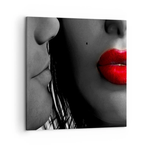 Lærredstryk - Billede på lærred - Ansigt til ansigt  - 50x50 cm