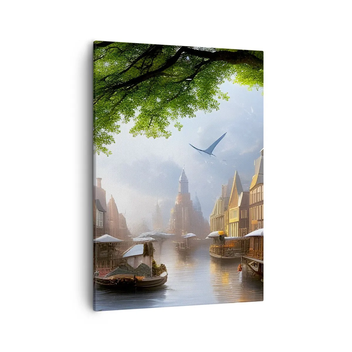 Lærredstryk - Billede på lærred - Hollandsk bybillede - 50x70 cm