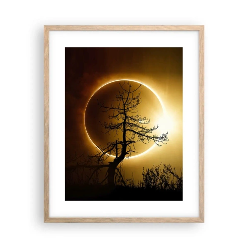 Plakat i ramme af lyst egetræ - Total formørkelse - 40x50 cm