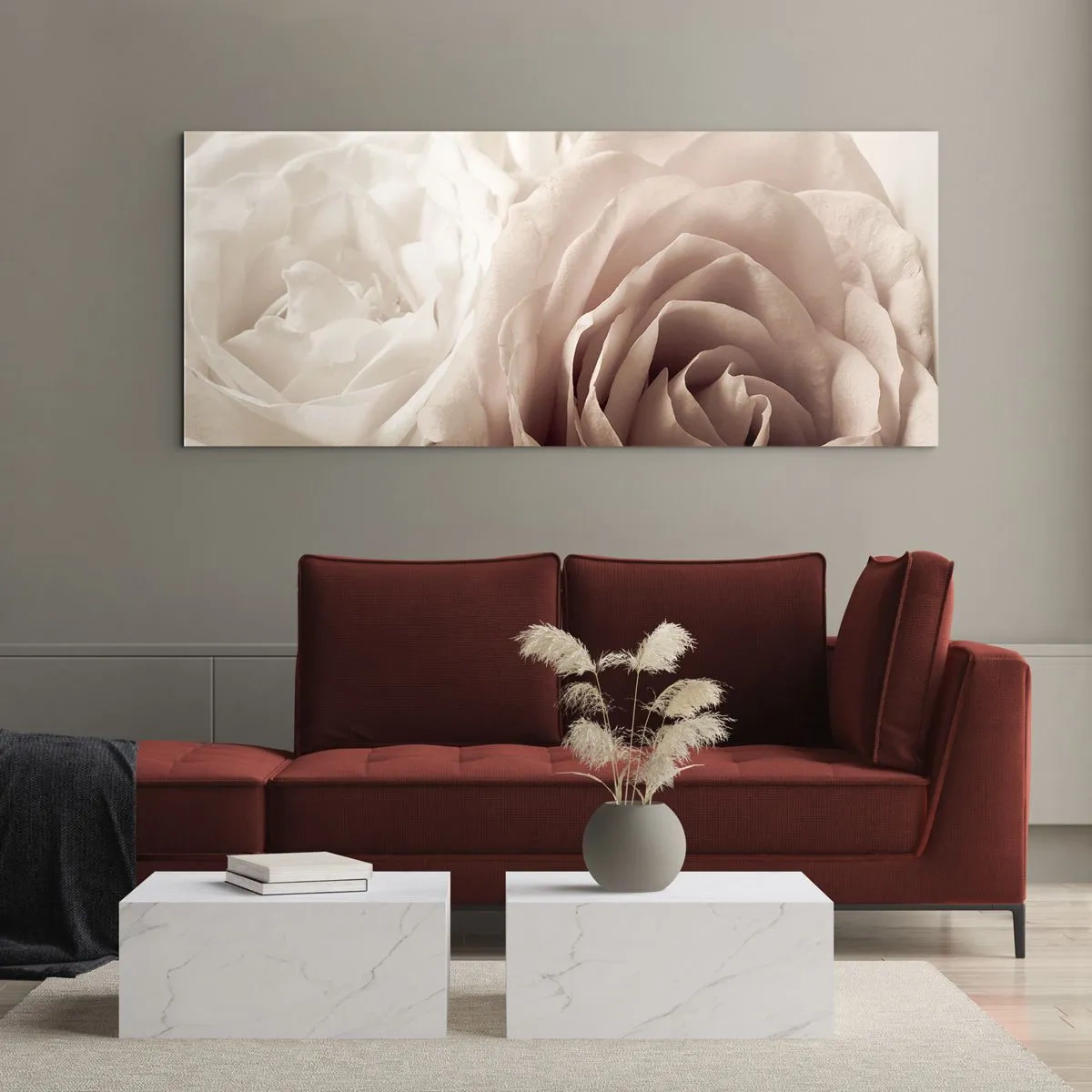 Billede på glas - I rosens hjerte - 100x40 cm