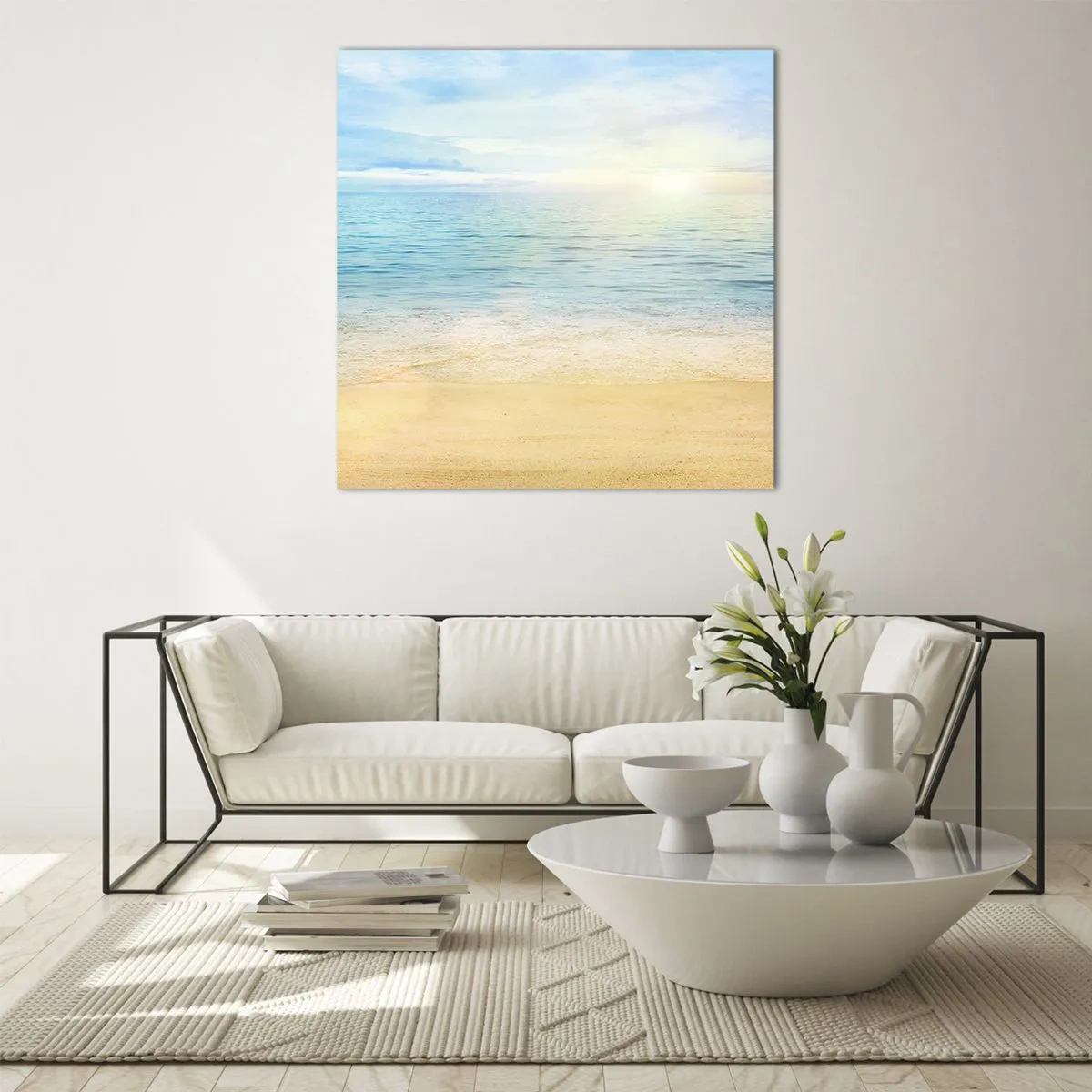 Billede på glas - Det store blå - 30x30 cm