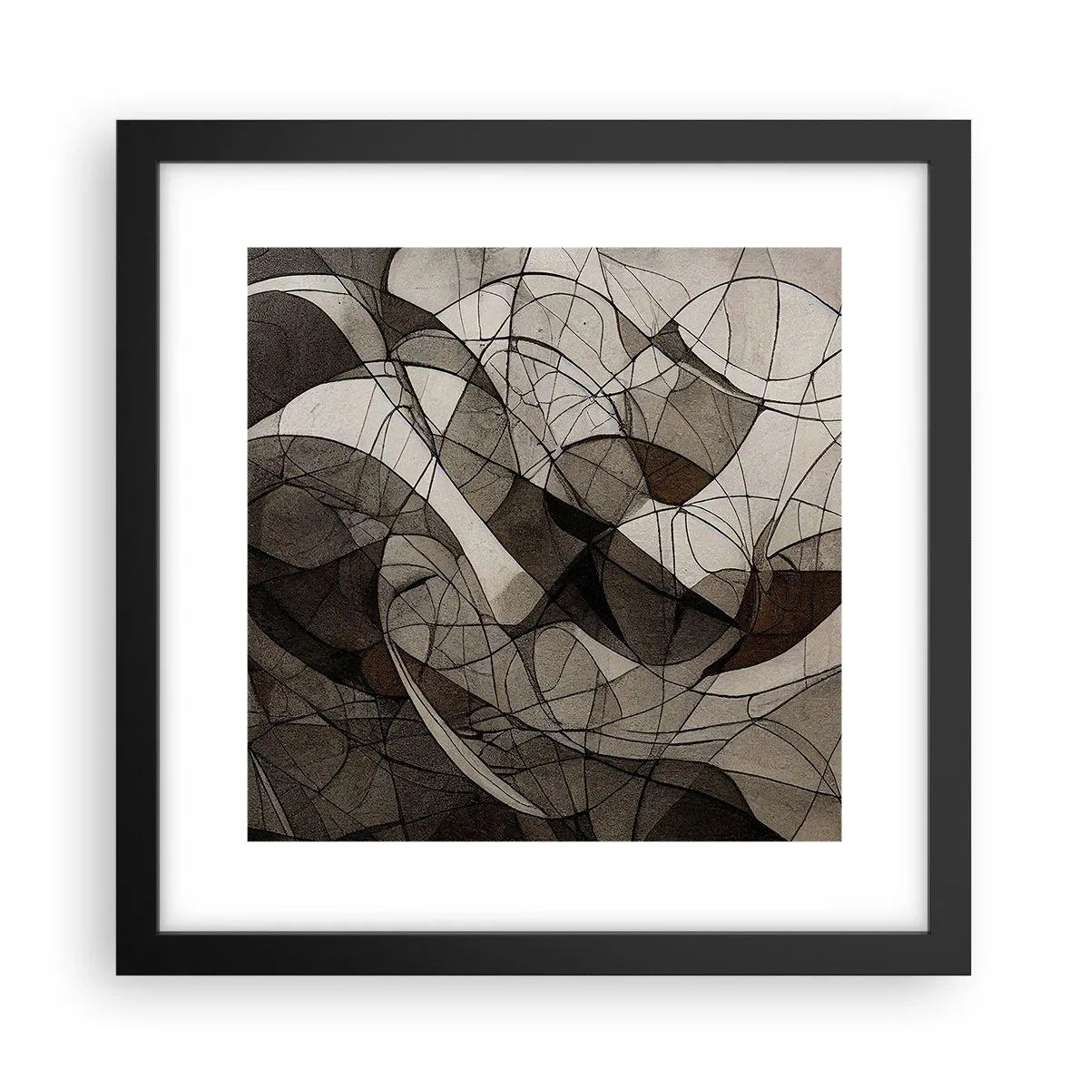 Plakat i sort ramme - Cirkulation af jordens farver - 30x30 cm