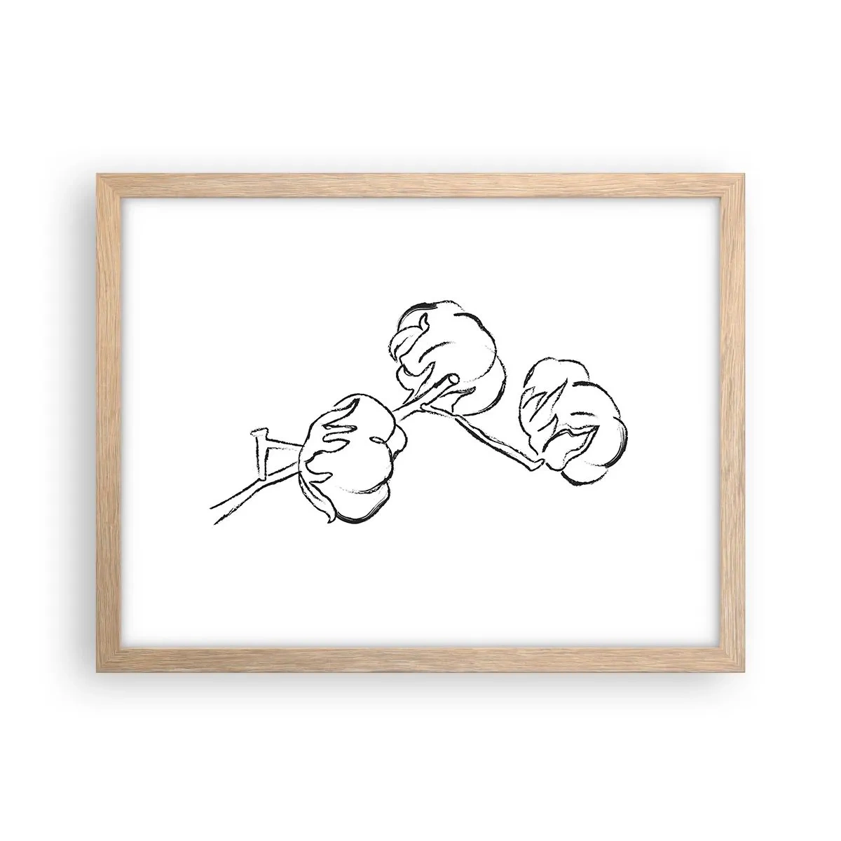 Plakat i ramme af lyst egetræ - Bomuld ned - 40x30 cm