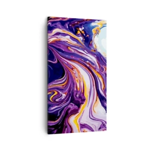 Lærredstryk - Billede på lærred - Rummets bøjning i lilla - 45x80 cm